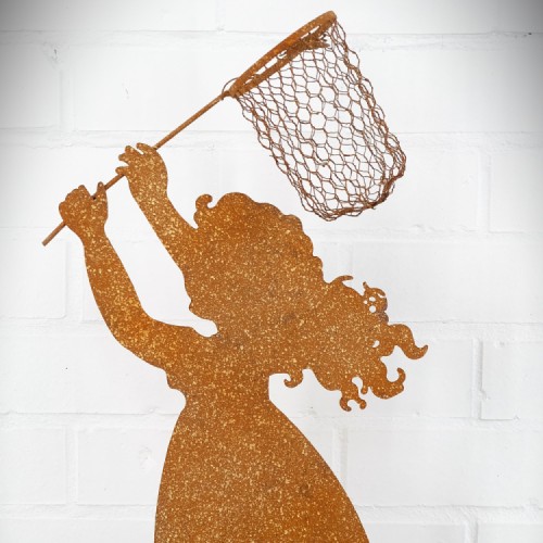 Silhouet - Meisje met vlindernetje